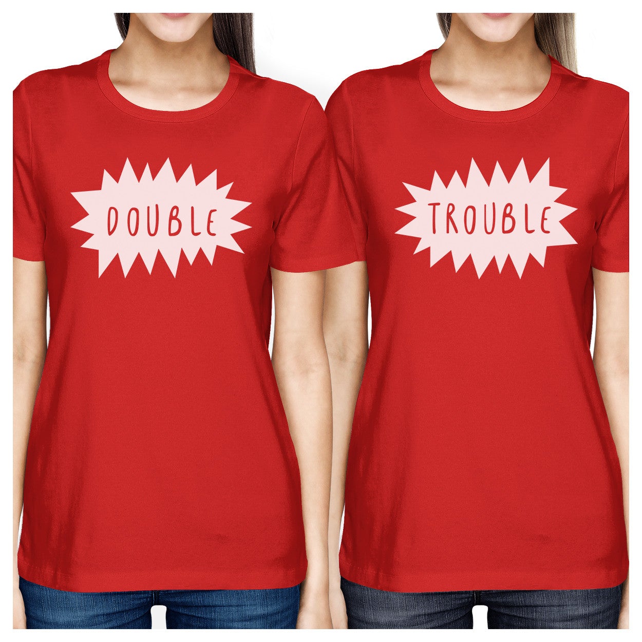 Double Trouble BFF Matching Red Shirts
