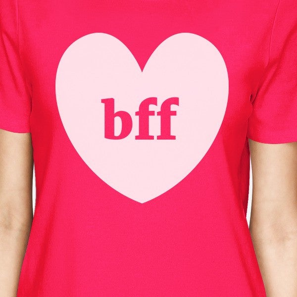 Bff Hearts BFF Matching Hot Pink Shirts