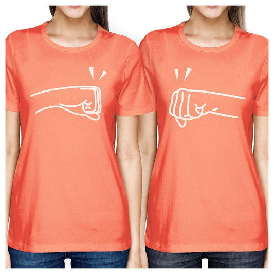Fists Pound BFF Matching Peach Shirts