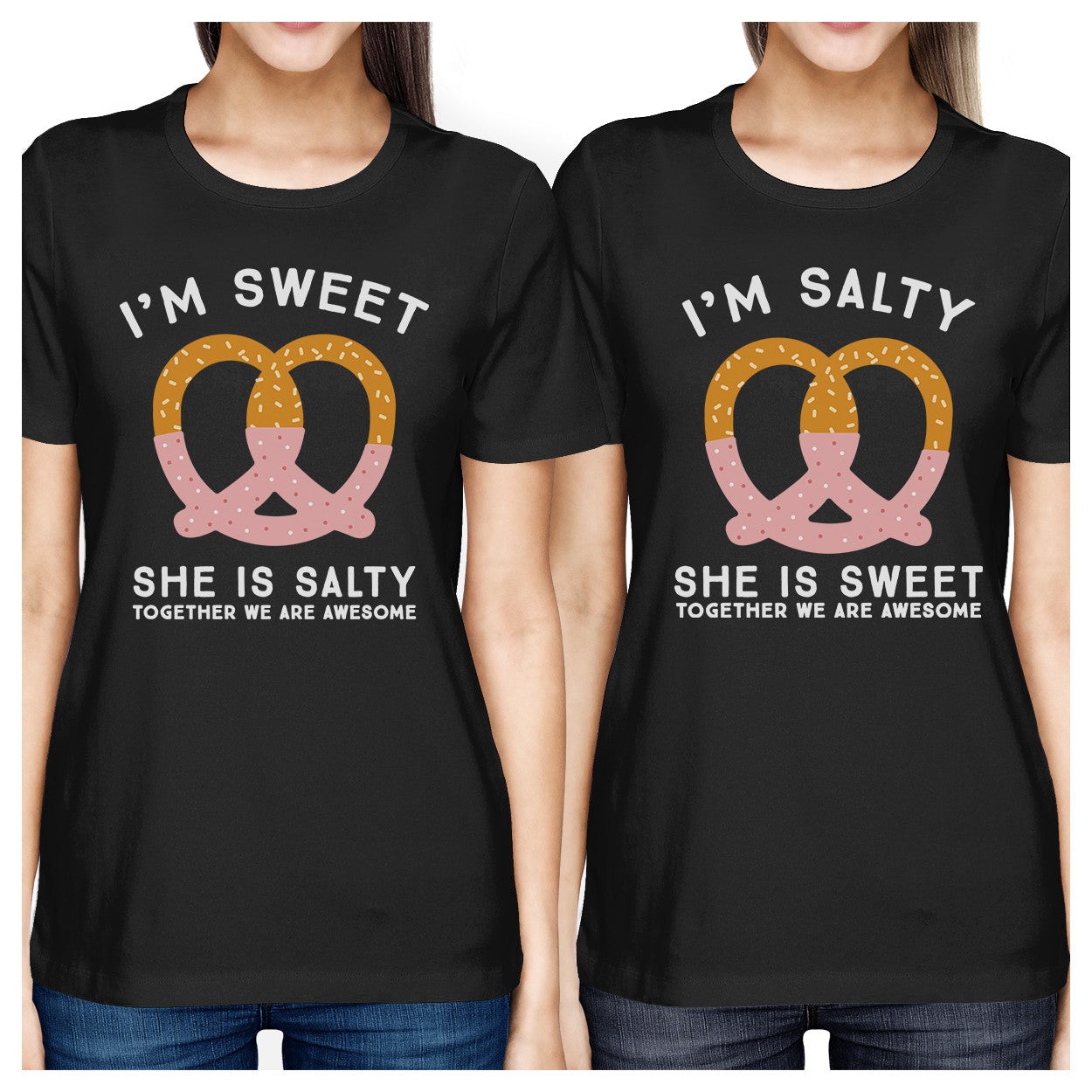 Sweet And Salty BFF Matching Black Shirts