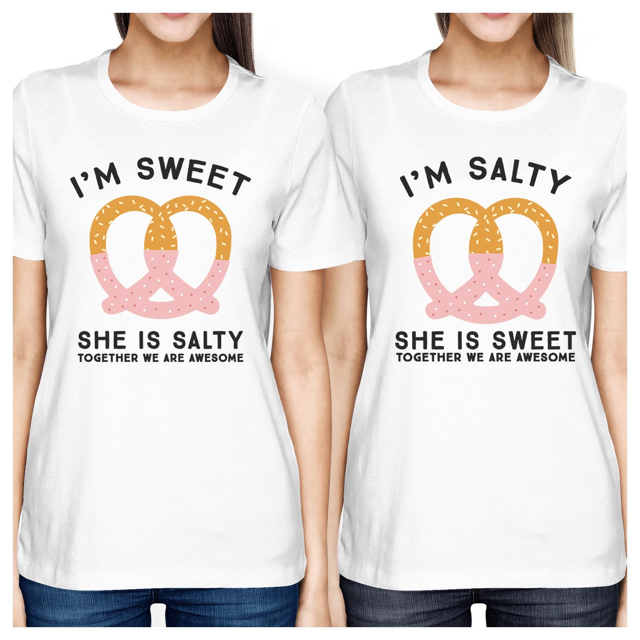 Sweet And Salty BFF Matching White Shirts