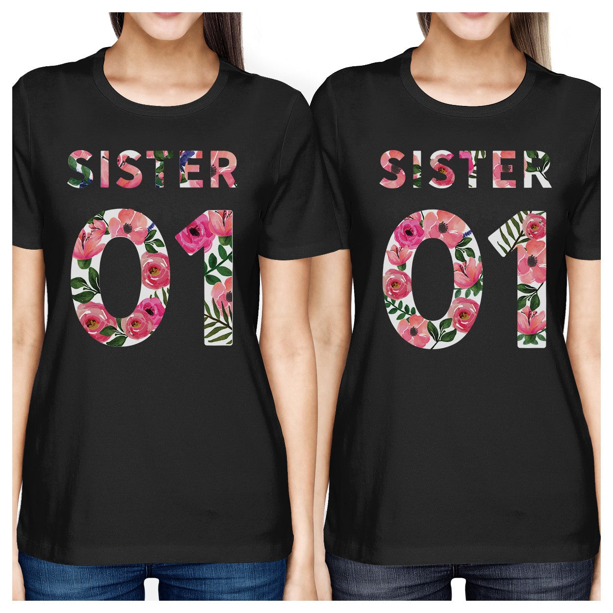 Sister 01 BFF Matching Black Shirts