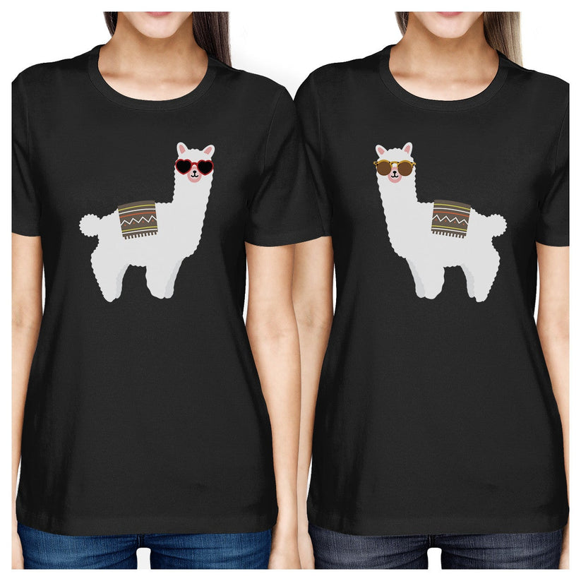 Llamas With Sunglasses BFF Matching Black Shirts | 365 In Love – 365 In ...