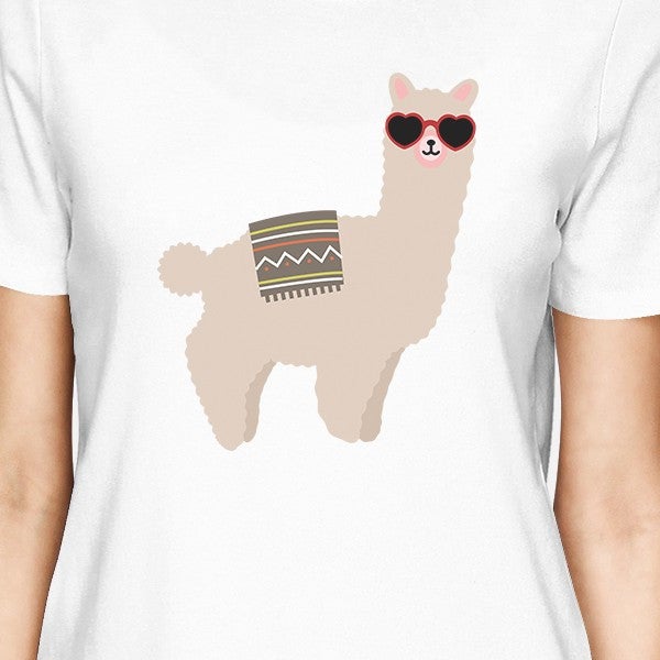 Llamas With Sunglasses BFF Matching White Shirts