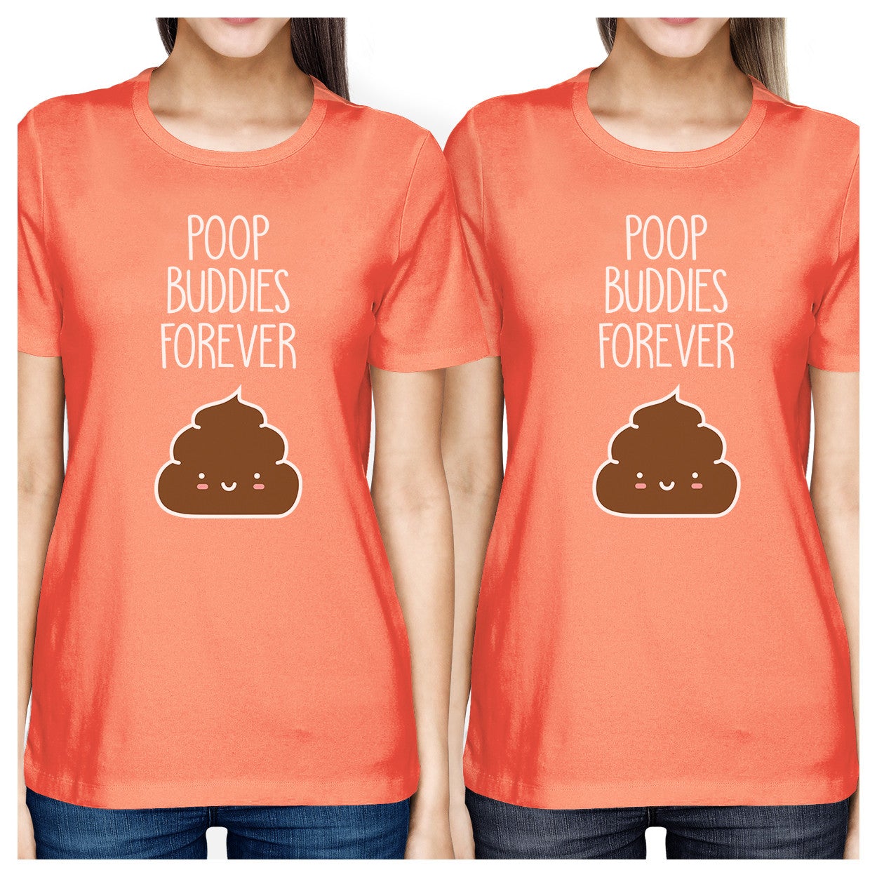 Poop Buddies BFF Matching Peach Shirts