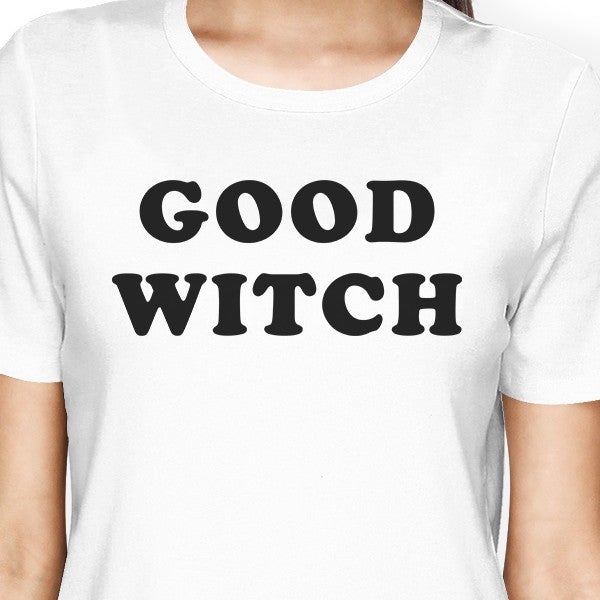 Good Witch Bad Witch BFF Matching White and Black Shirts