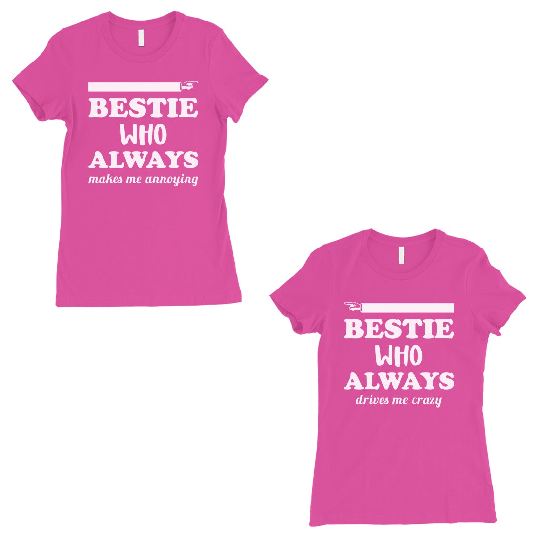 Bestie Always Womens Hot Pink BFF Matching Shirts Christmas Gift