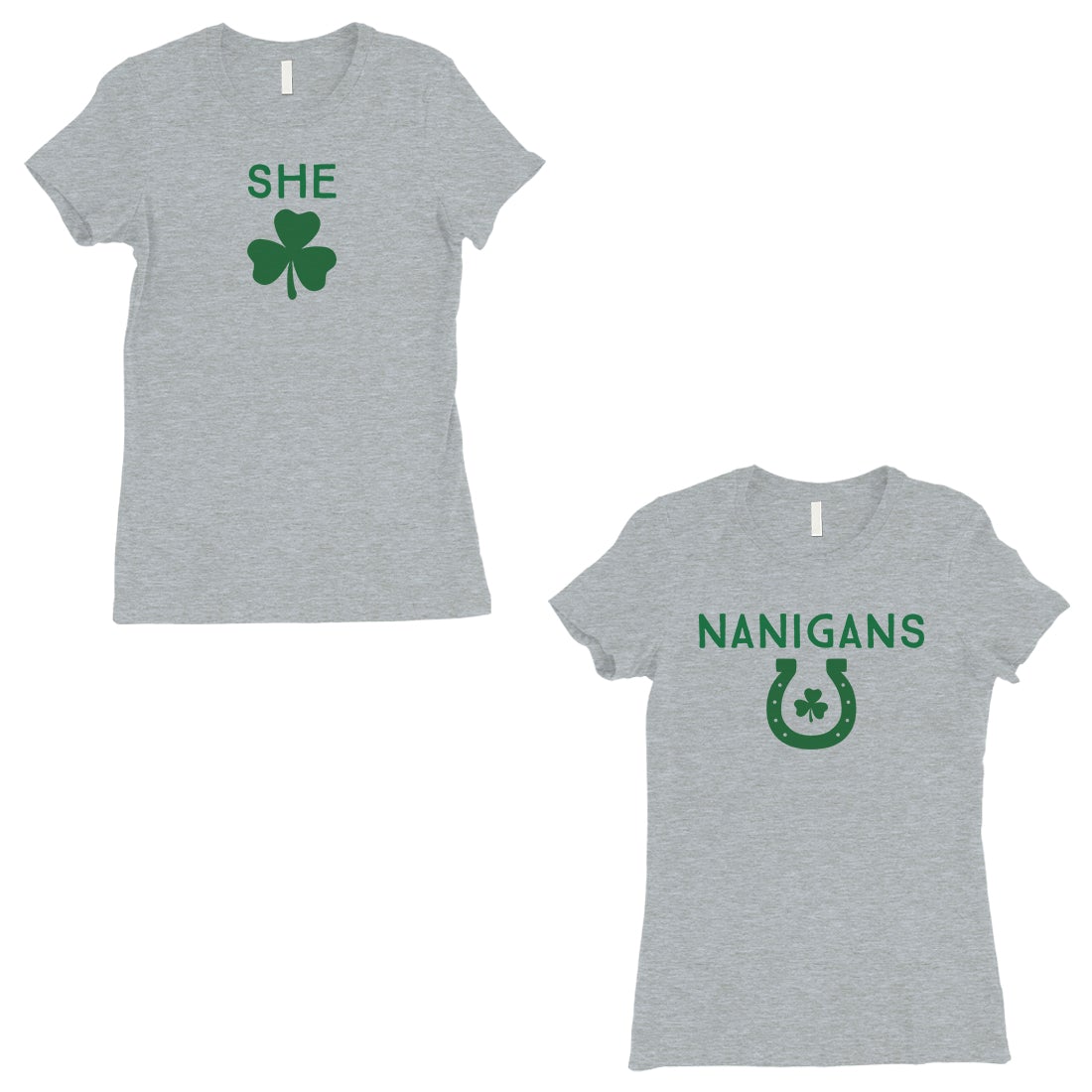 Shenanigans BFF Matching Shirts Womens Grey St Paddy's Day Outfit