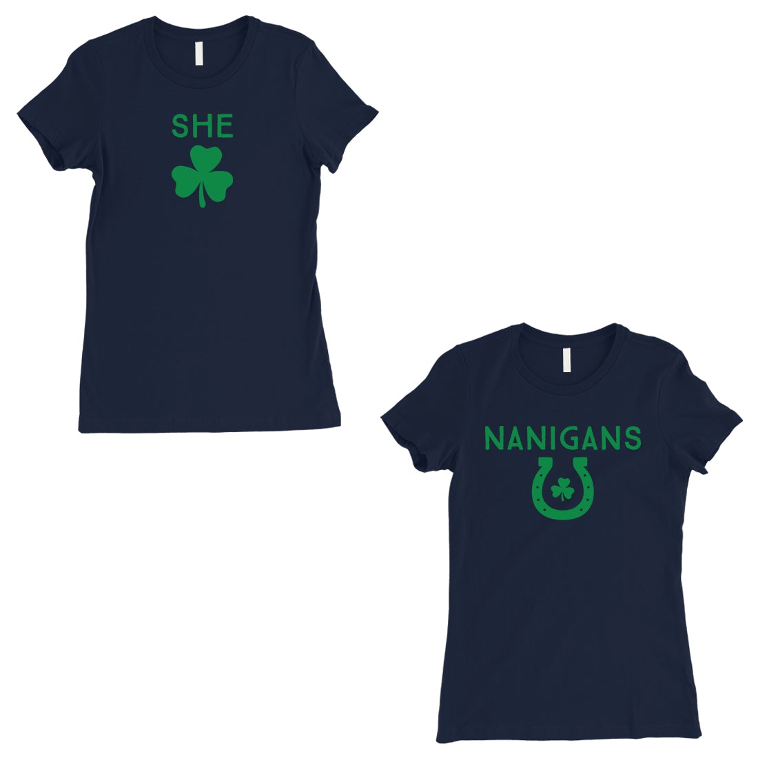 Shenanigans BFF Matching Shirts Womens Navy St Paddy's Day Outfit