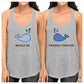 Whale Be Friend Forever BFF Matching Grey Graphic Tanks For Summer