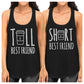 Tall Short Cup Best Friend Gift Shirts Womens Matching Tank Tops Black