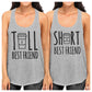 Tall Short Cup Best Friend Gift Shirts Womens Matching Tank Tops Gray