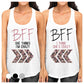 BFF Floral Crazy Best Friend Gift Shirts Womens Funny BFF Shirts White