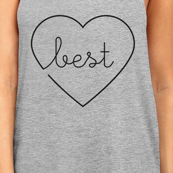 Best Babes BFF Matching Grey Tank Tops