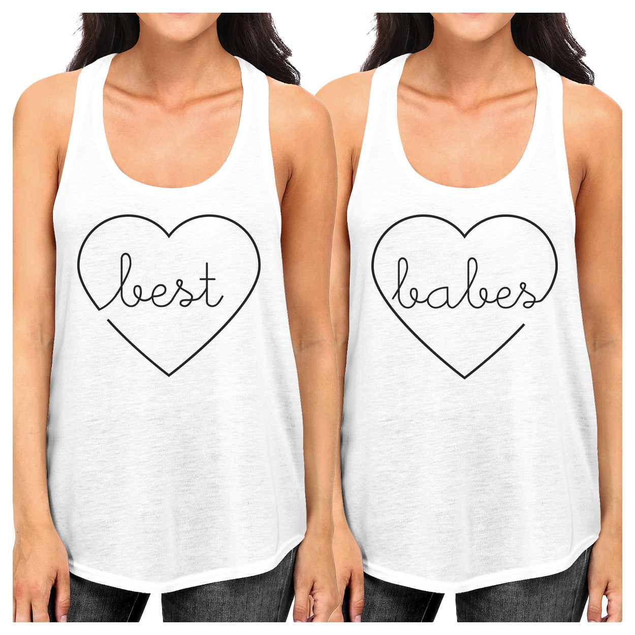 Best Babes BFF Matching White Tank Tops