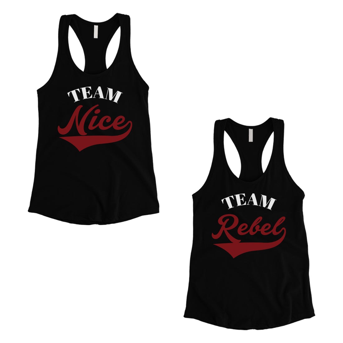Team Nice Team Rebel Best Friend Tank Tops Womens Workout Tanks Black