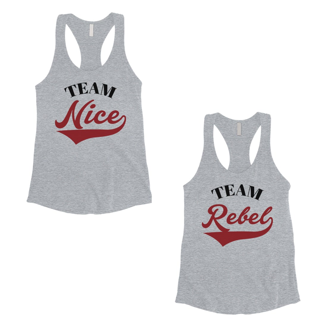 Team Nice Team Rebel Best Friend Tank Tops Womens Workout Tanks Gray