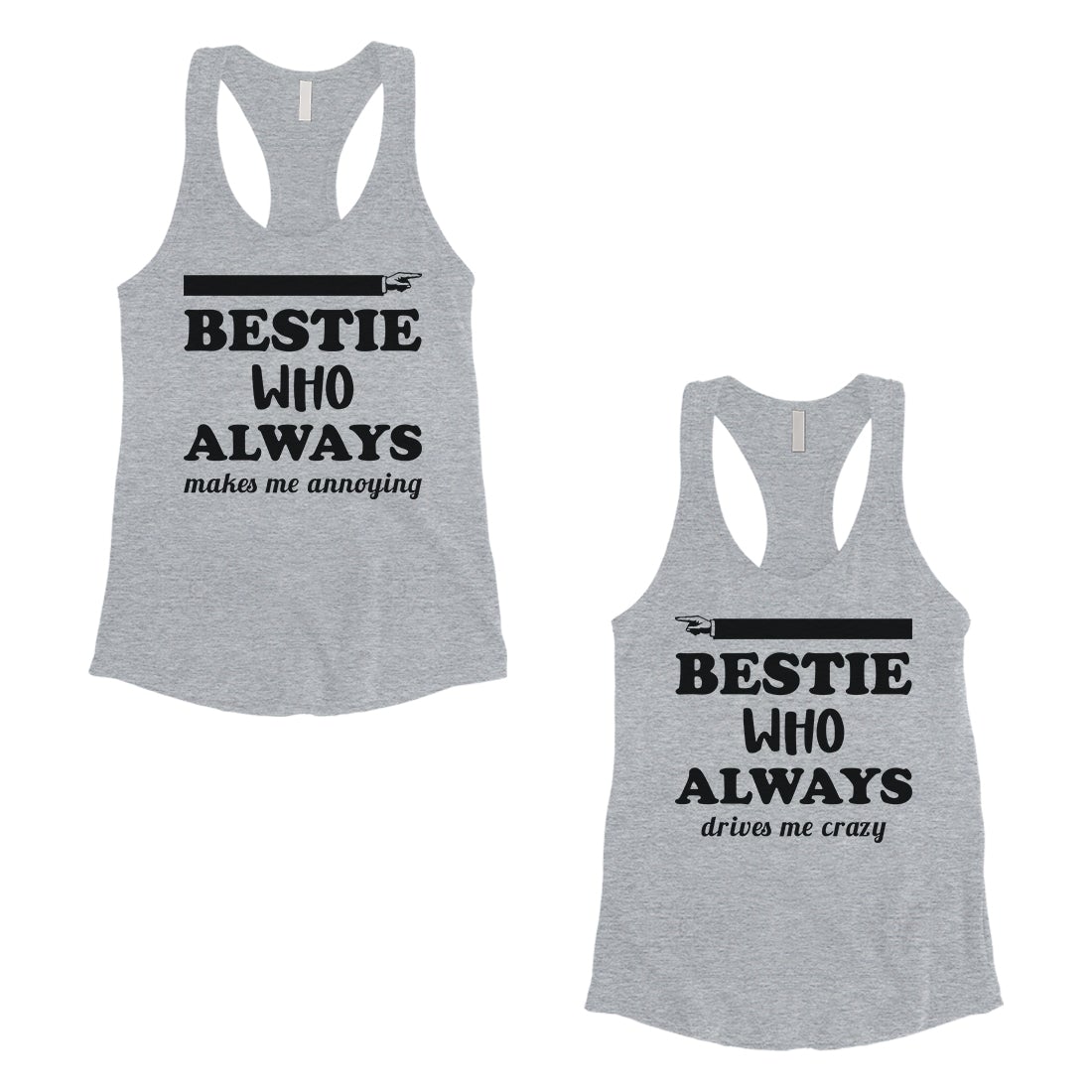 Bestie Always Womens BFF Matching Tank Tops Cute Best Friend Gifts Gray