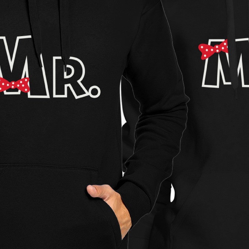Mr And Mrs Ribbon Couple Hoodies His And Hers Wedding Gifts Black