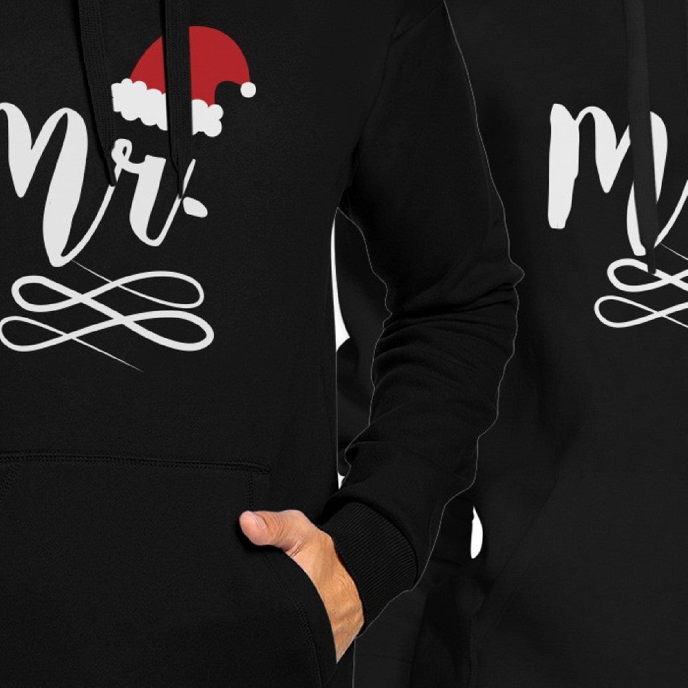 Mr And Mrs Christmas Hat Couple Hoodies Cute Christmas Gifts Ideas Black