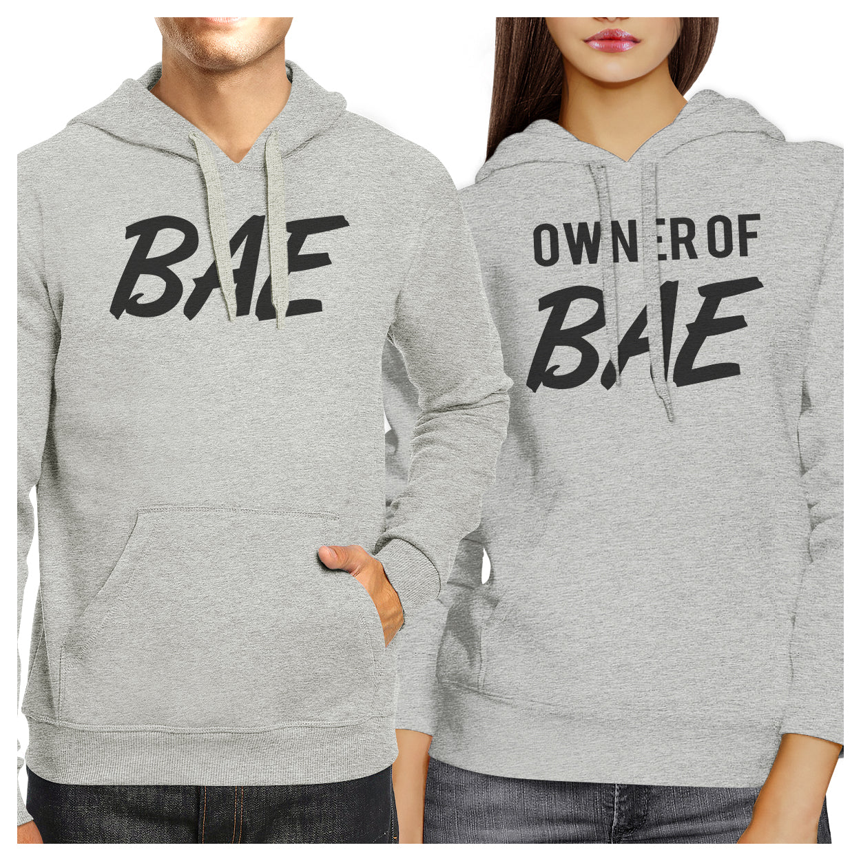 Bae And Owner Of Bae Matching Couple Grey Hoodie