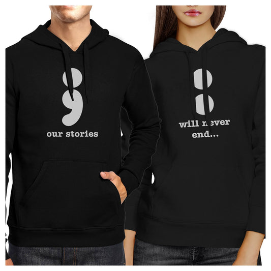 Our Stories Will Never End Matching Couple Black Hoodie