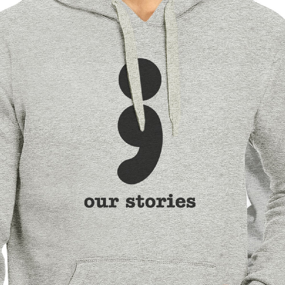 Our Stories Will Never End Matching Couple Grey Hoodie