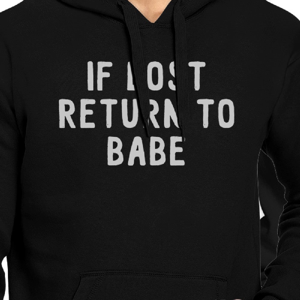 If Lost Return To Babe And I Am Babe Matching Couple Black Hoodie
