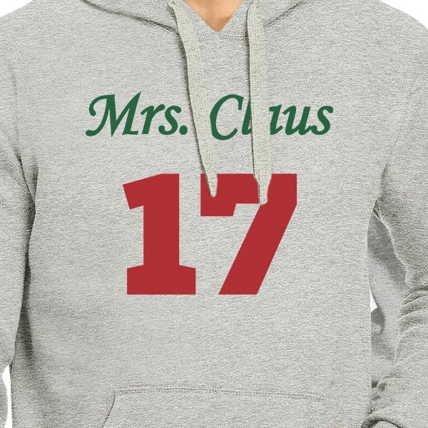 Mr. And Mrs. Claus Matching Couple Grey Hoodie