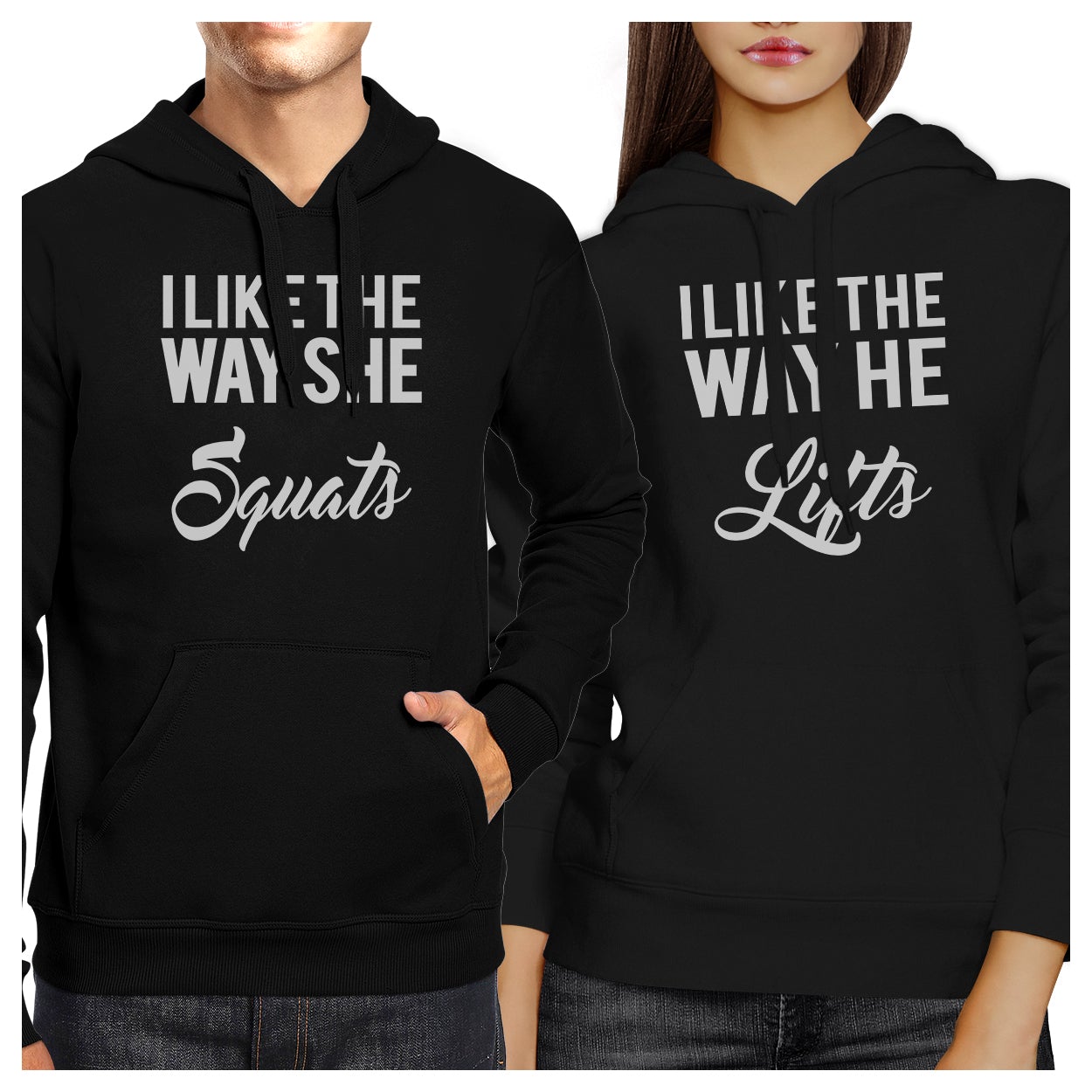 Squats Lifts Black Matching Hoodies Pullover Funny Fitness Gifts