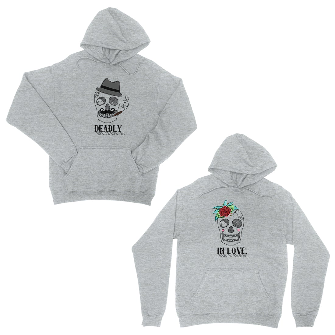 Deadly In Love Matching Hoodies Pullover Gray
