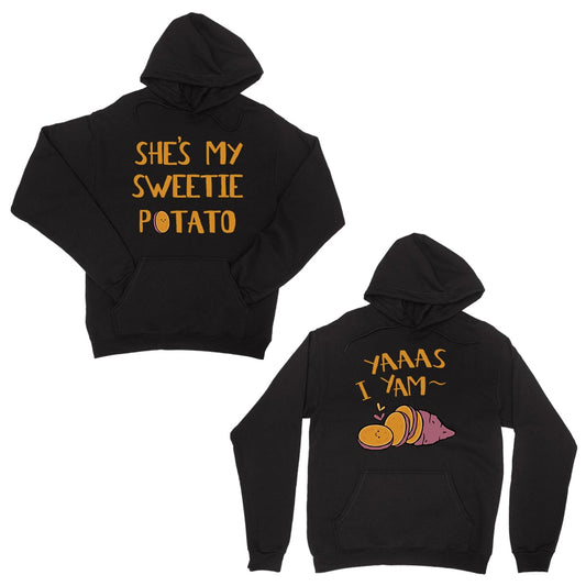 Sweet Potato Yam Black Matching Couple Hoodies Funny Wedding Gift