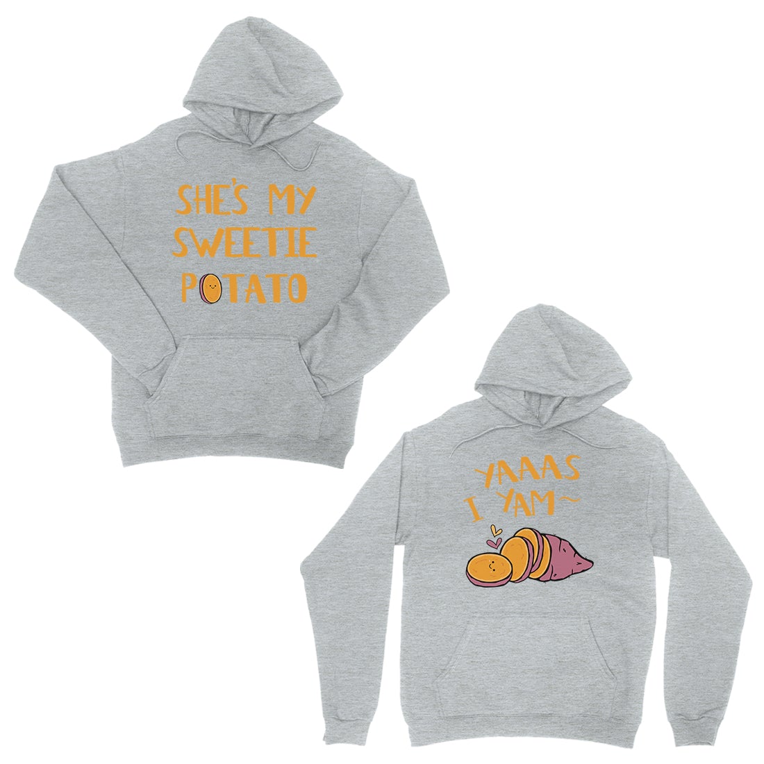 Sweet Potato Yam Grey Matching Hoodies Funny Anniversary Gift Idea