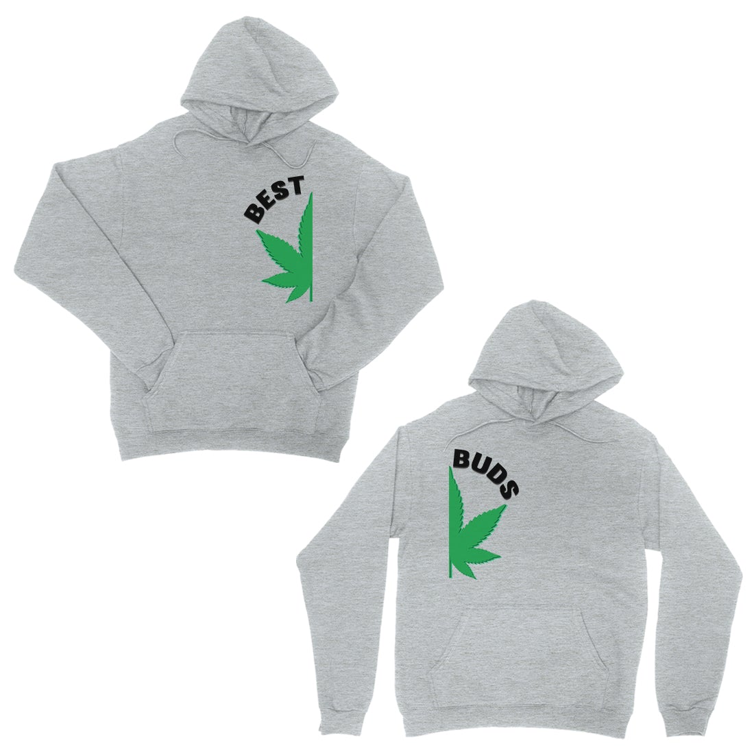 Best Buds Marijuana Grey Matching Couple Hoodies For Christmas Gift
