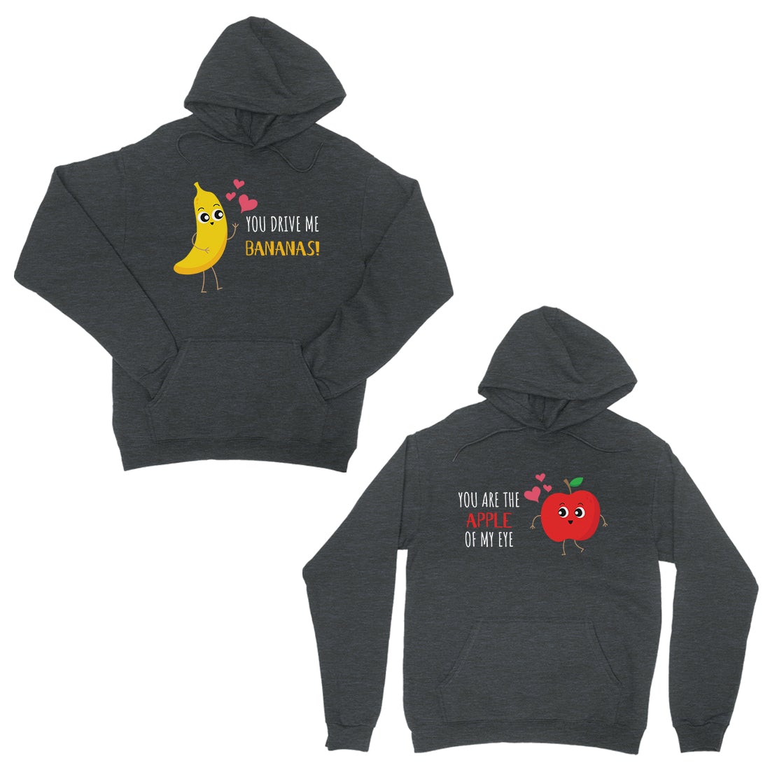 Drive Me Bananas Cool Grey Matching Hoodies Pullover Couples Gift