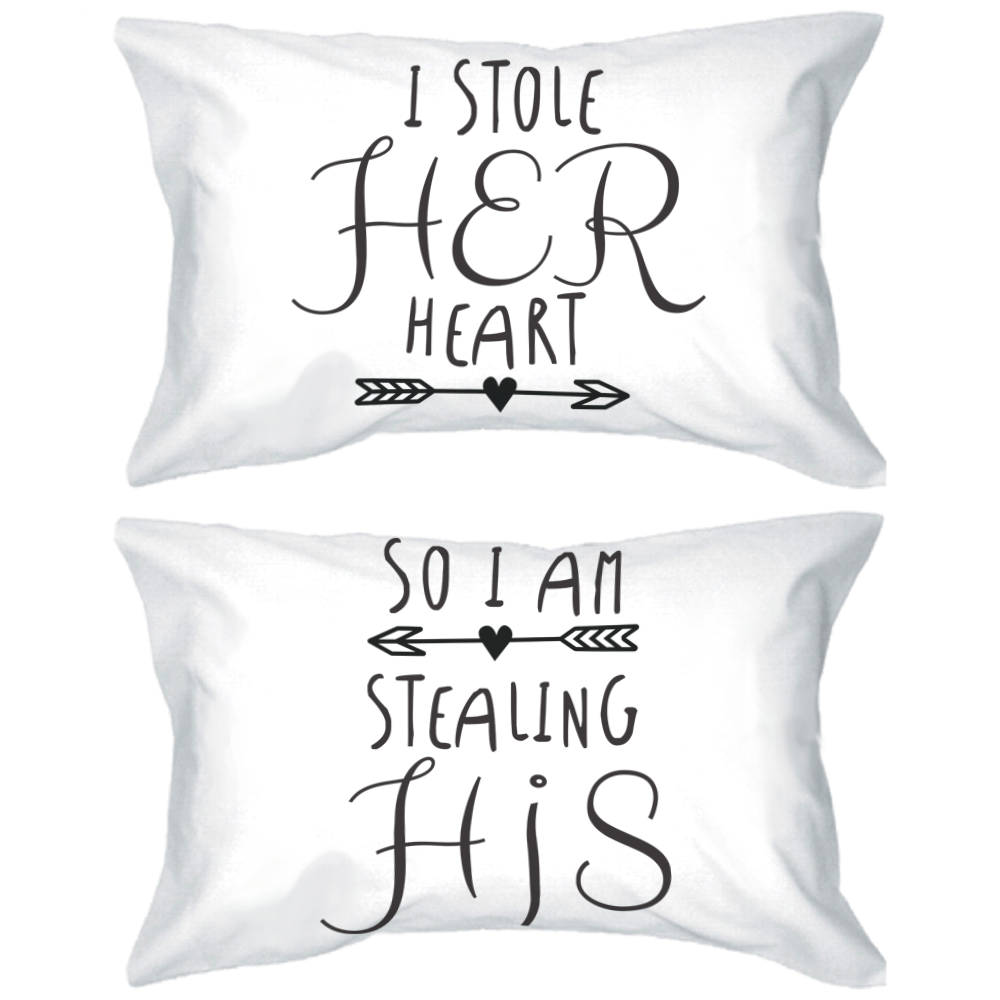 stealing hearts romantic pillowcase set