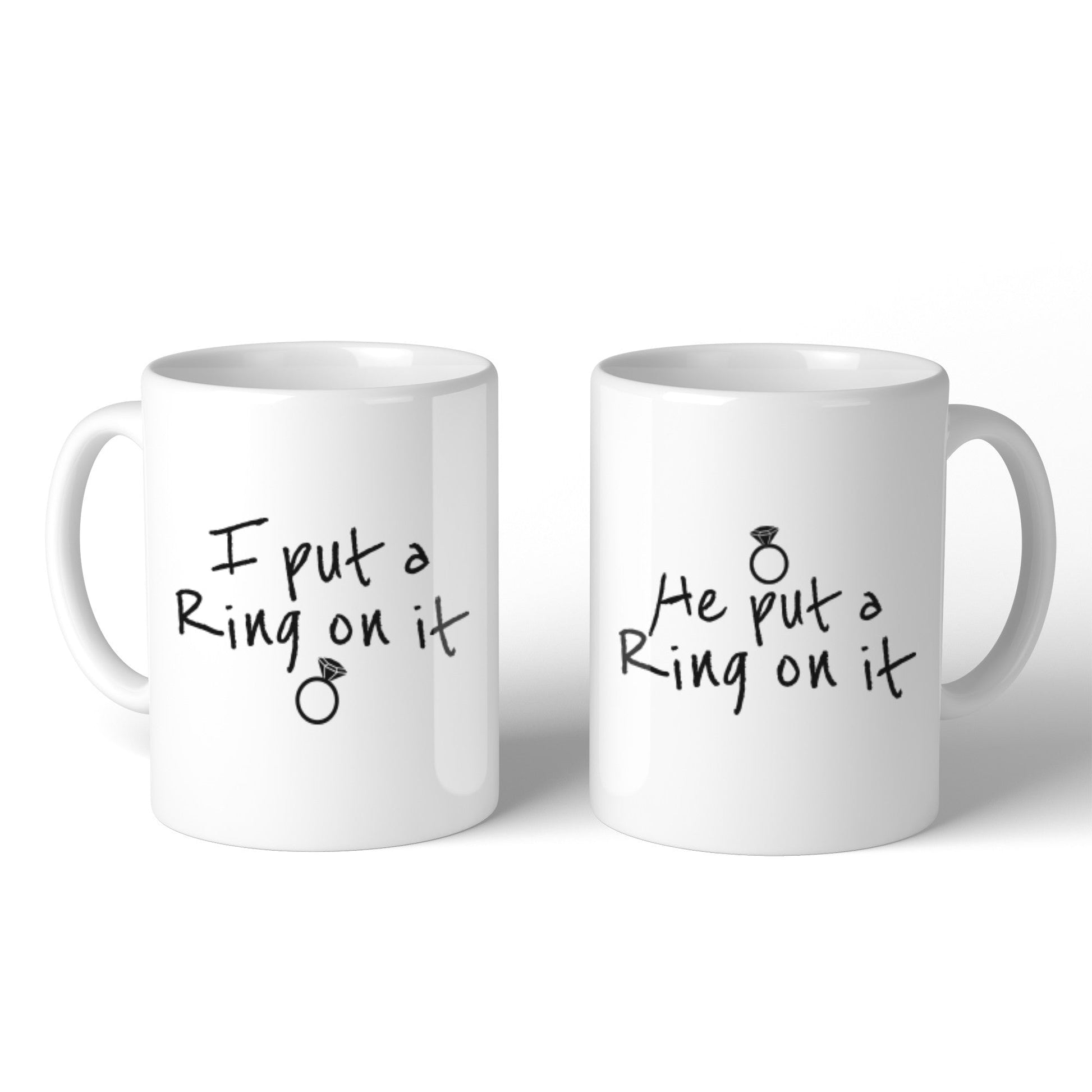 Ring On It Couple Mug Cute Engagement Gifts Matching Mug Sets White