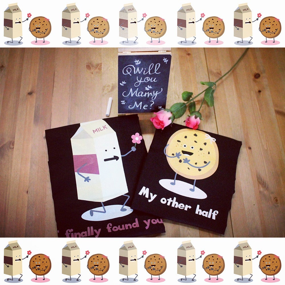 Milk And Cookie Couple Tshirts Picture