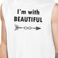 I'm With Beautiful And Handsome Matching Couple White Muscle Top