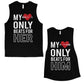 My Heart Beats For Her Him Cute Matching Couple Muscle Tank Top Black