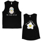 Egg Crack Eggtraordinary Matching Muscle Tank Tops Valentine's Day Black