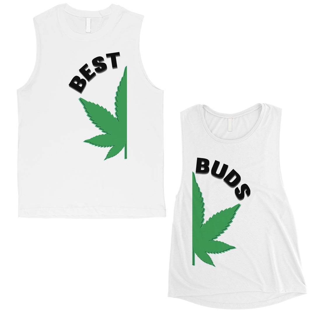 Best Buds Marijuana Matching Muscle Tank Tops Gag Anniversary Gift White