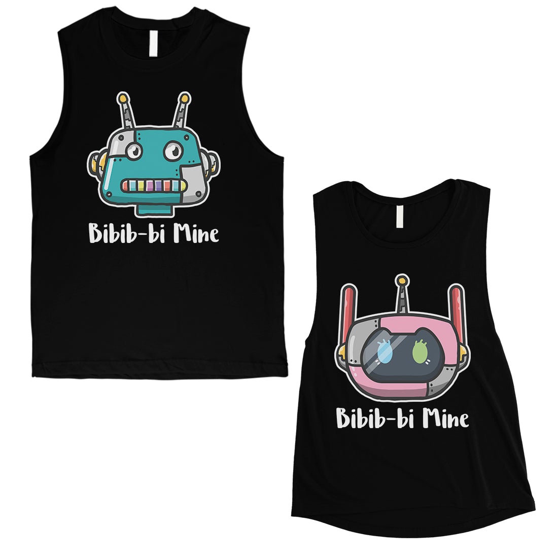 Bibib-bi Mine Couples Matching Muscle Tank Tops Anniversary Gift Black