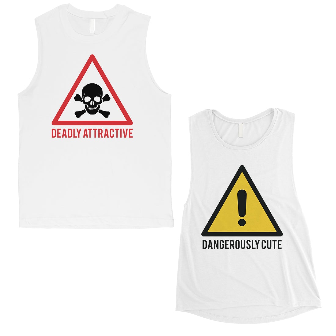 Attractive & Cute Matching Muscle Tank Tops Valentine's Day Gift White