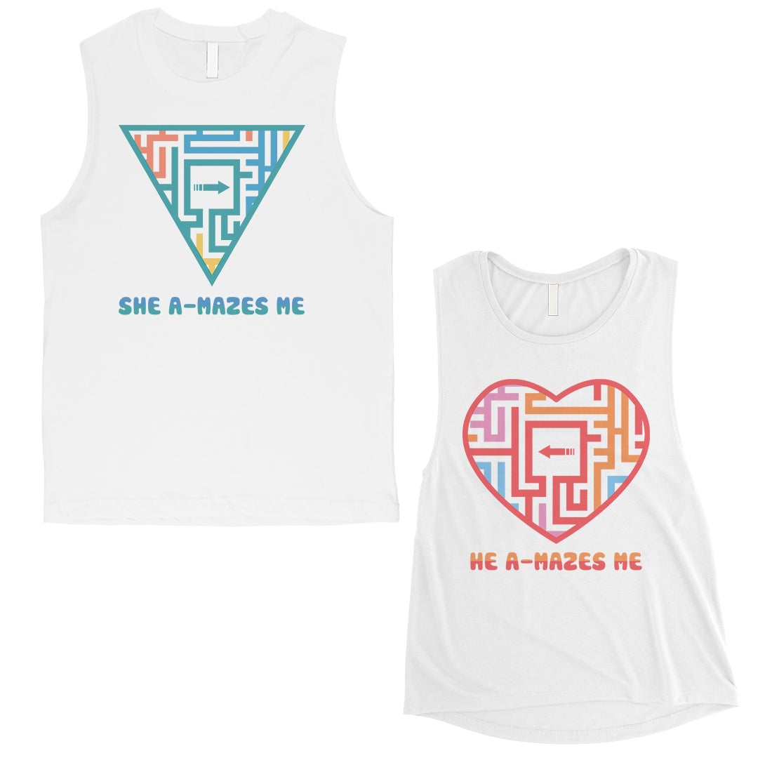 A-Mazes Me Matching Muscle Tank Tops For Cute Valentine's Day Gift