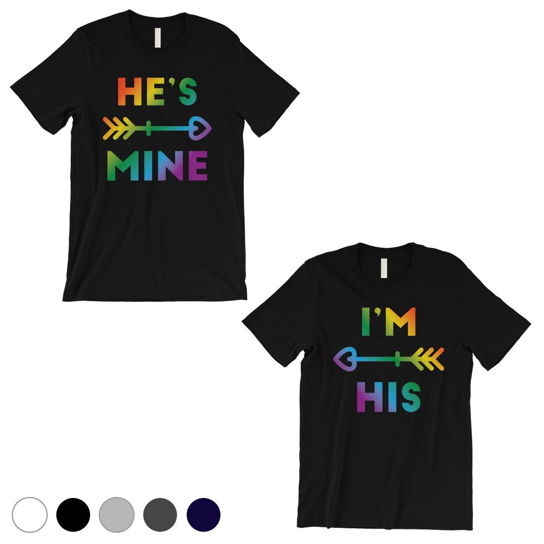 LGBT He's Mine I'm His Rainbow Black Matching Shirts