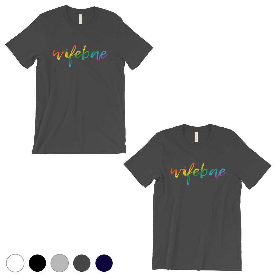 LGBT Wifebae Wifebae Rainbow Cool Grey Matching Shirts