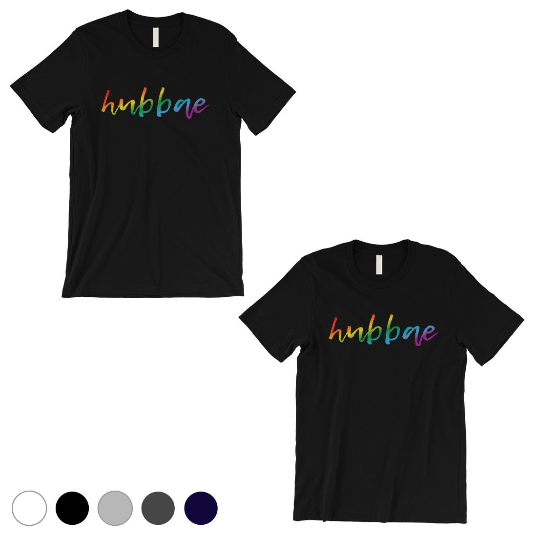 LGBT Hubbae Hubbae Rainbow Black Matching Shirts