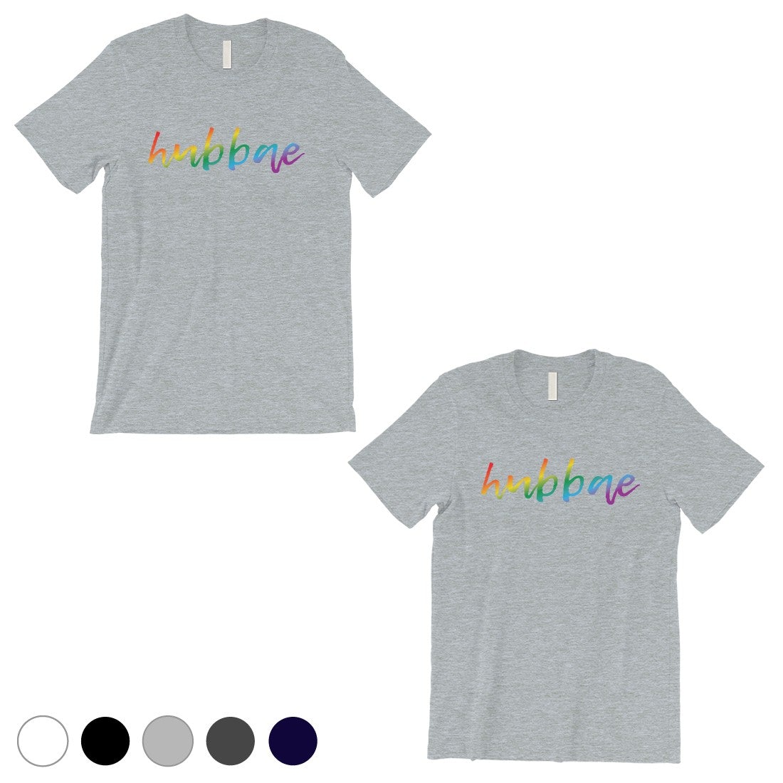 LGBT Hubbae Hubbae Rainbow Grey Matching Shirts