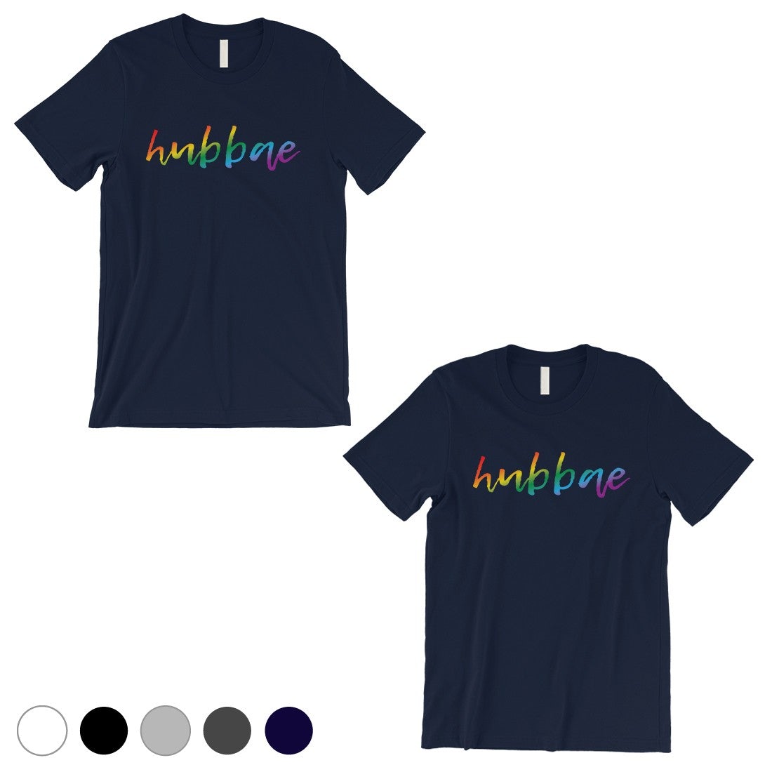 LGBT Hubbae Hubbae Rainbow Navy Matching Shirts